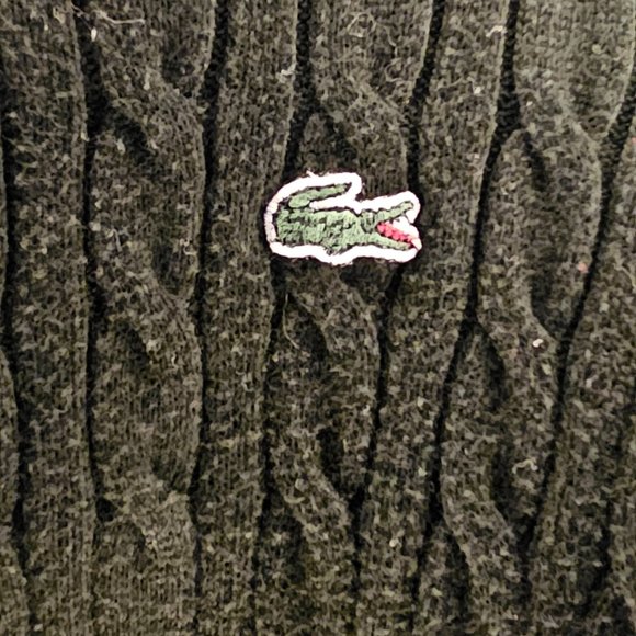 Lacoste Black Cable Knit Sweater | Size 42‎ | Large Equivalent | EUC | Classic - Picture 5 of 5